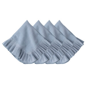 Chambray Decorative Border Linen Napkin Set
