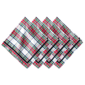 Multi Tartan Check Linen Napkin Set