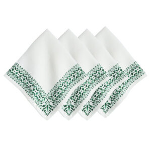 Evergreen Decorative Border Linen Napkin Set