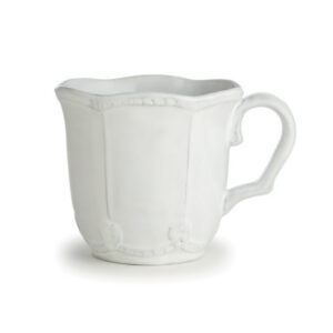 White Ceramic Coffee Mug with Decorative Finish Profile