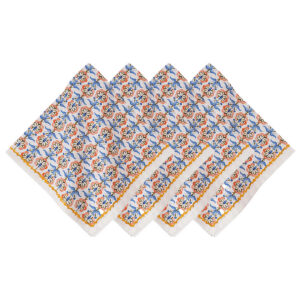 Chambray Botanical Floral Everyday Linen Napkin Set