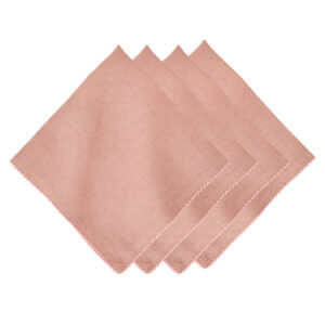 Pink Scalloped Edge Linen Napkin Set