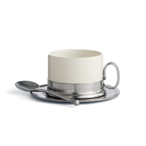 White Polished Metal Tea Cup