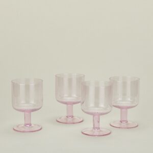 Blush Seeded Artisan Glass Set