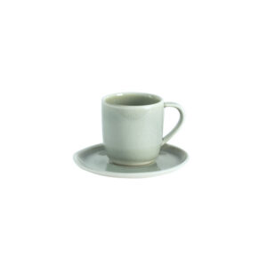 Handcrafted Ceramic Espresso Cup and Saucer Set - Cashmere Gray